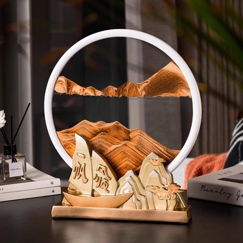 Pictură cu nisip lichid și clepsidră, decor modern pentru casă și birou