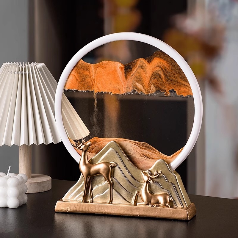 Pictură cu nisip lichid și clepsidră, decor modern pentru casă și birou