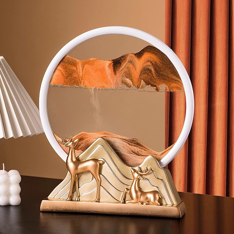 Pictură cu nisip lichid și clepsidră, decor modern pentru casă și birou