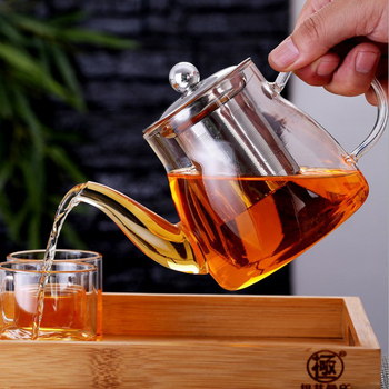 Ceainic din sticlă borosilicată de înaltă rezistență cu filtru din oțel inoxidabil – Set Gongfu pentru ceai roșu