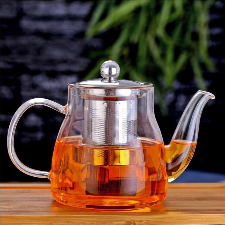 Ceainic din sticlă borosilicată de înaltă rezistență cu filtru din oțel inoxidabil – Set Gongfu pentru ceai roșu