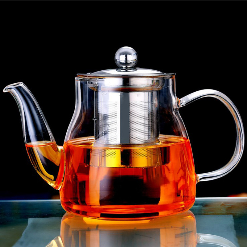 Ceainic din sticlă borosilicată de înaltă rezistență cu filtru din oțel inoxidabil – Set Gongfu pentru ceai roșu