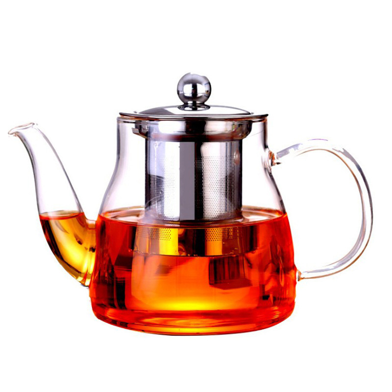 Ceainic din sticlă borosilicată de înaltă rezistență cu filtru din oțel inoxidabil – Set Gongfu pentru ceai roșu