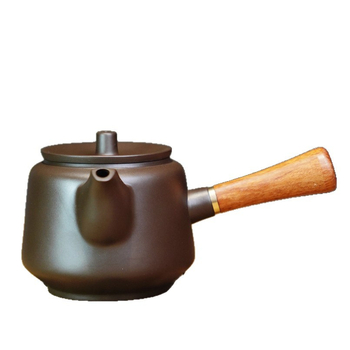 Ceainic din lut mov cu mâner lateral și filtru cu orificiu, set Kung Fu pentru uz casnic
