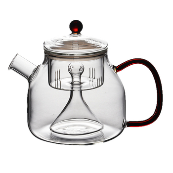 Ceainic pentru ceai cu flori din sticlă borosilicată, cu capac, compatibil cu aragaz ceramic electric