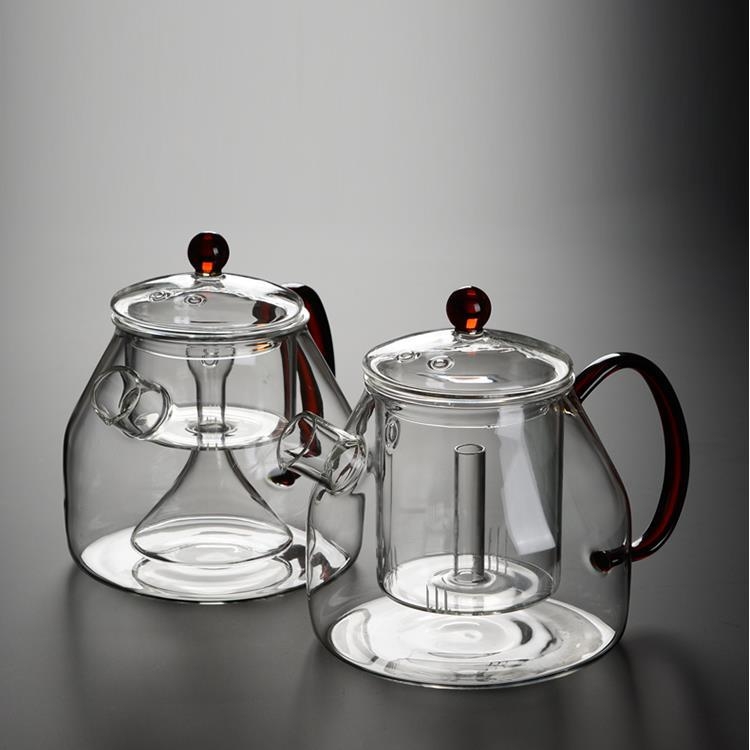 Ceainic pentru ceai cu flori din sticlă borosilicată, cu capac, compatibil cu aragaz ceramic electric
