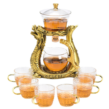 Set ceainic Dragon and Phoenix – ceainic din sticlă cu infuzor semi-automat