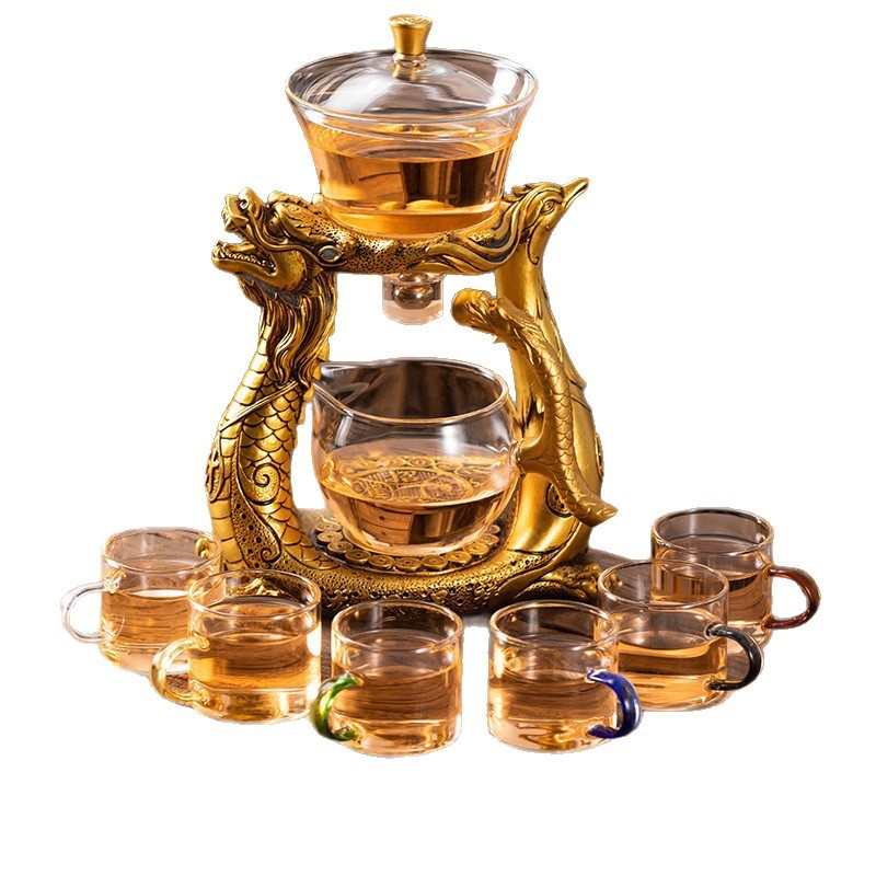 Set ceainic Dragon and Phoenix – ceainic din sticlă cu infuzor semi-automat