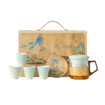 Set de ceai de călătorie cu ceainic personalizat cu logo, cutie cadou din ceramică, suvenir cultural și creativ