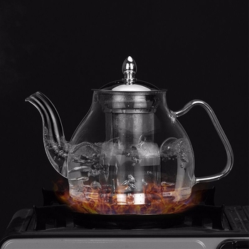 Ceainic din borosilicat, cu logo personalizat, pentru uz casnic, cu separare ceai-apă