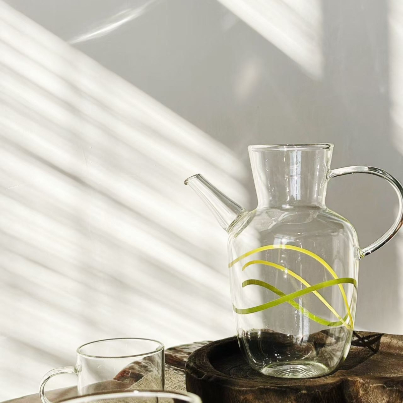 Ceainic din sticlă borosilicat, 500 ml, stil chinezesc nou, imitatie Song, pentru uz casnic, cu funcție de fierbere a apei