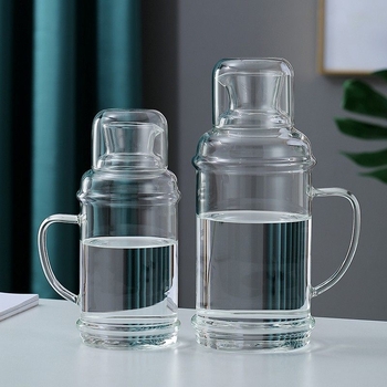 Džbán de apă din sticlă borosilicată de înaltă calitate, rezistent la căldură, cu model glaciar, volum mare, design modern minimalist, potrivit pentru frigider