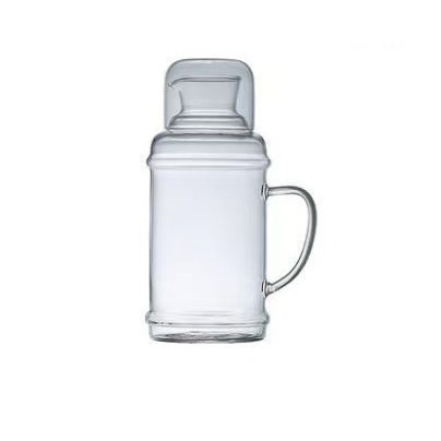 Džbán de apă din sticlă borosilicată de înaltă calitate, rezistent la căldură, cu model glaciar, volum mare, design modern minimalist, potrivit pentru frigider