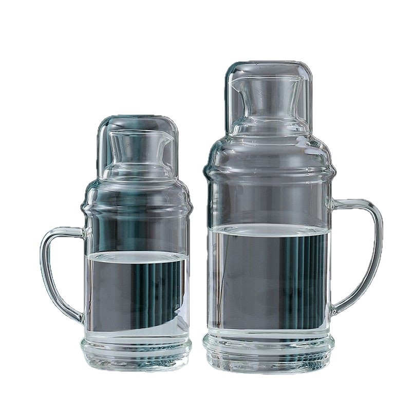 Džbán de apă din sticlă borosilicată de înaltă calitate, rezistent la căldură, cu model glaciar, volum mare, design modern minimalist, potrivit pentru frigider