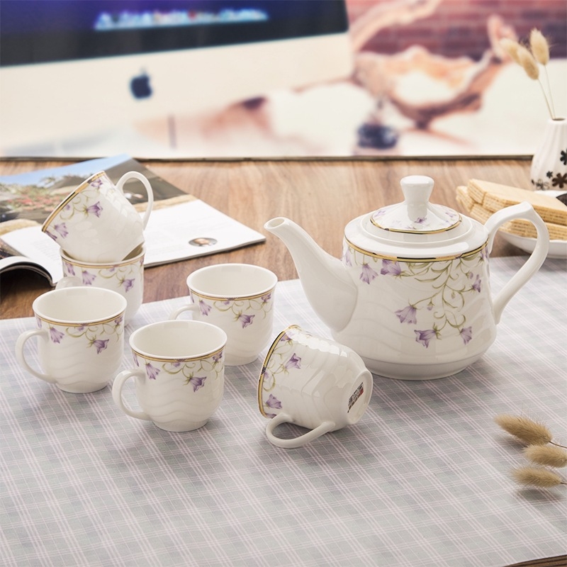 Set ceramic pentru ceainic pentru uz casnic, cu capacitate mare, rezistent la temperaturi înalte, ceainic filtrant pentru ceai și cafea