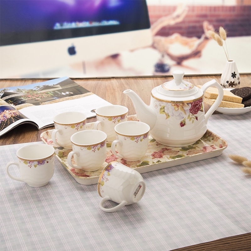 Set ceramic pentru ceainic pentru uz casnic, cu capacitate mare, rezistent la temperaturi înalte, ceainic filtrant pentru ceai și cafea