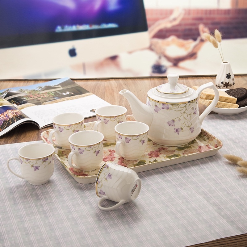 Set ceramic pentru ceainic pentru uz casnic, cu capacitate mare, rezistent la temperaturi înalte, ceainic filtrant pentru ceai și cafea