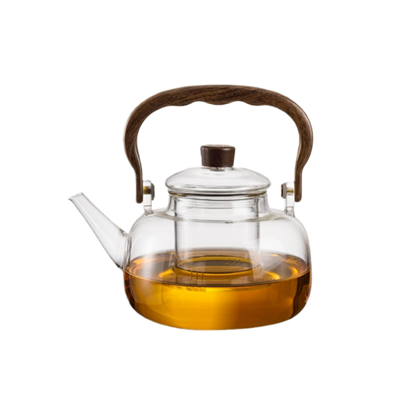 Ceainic de sticlă, cu capacitate mare, pentru casă și birou, din sticlă borosilicat, fabricat manual