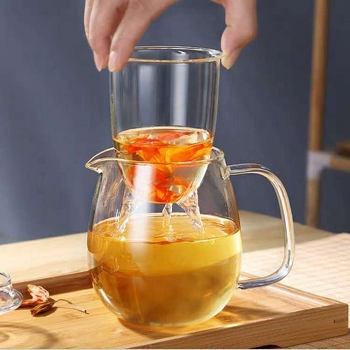 Ceainic din sticlă borosilicată, set simplu modern de preparare a ceaiului, capacitate mare, design cu pinguin