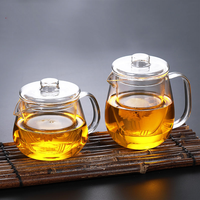 Ceainic din sticlă borosilicată, set simplu modern de preparare a ceaiului, capacitate mare, design cu pinguin