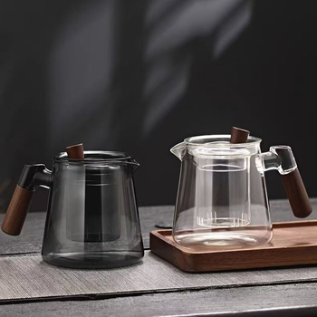 Ceainic din sticlă borosilicat de înaltă calitate pentru uz casnic, compatibil cu plita ceramică electrică, încălzire și preparare cu abur integrate, rezistent la temperaturi, construcție groasă