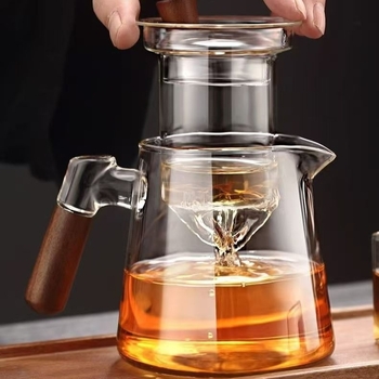 Ceainic din sticlă borosilicat de înaltă calitate pentru uz casnic, compatibil cu plita ceramică electrică, încălzire și preparare cu abur integrate, rezistent la temperaturi, construcție groasă