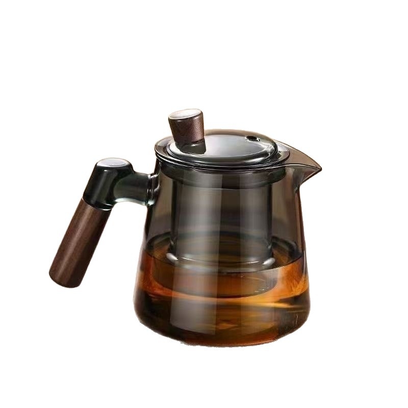 Ceainic din sticlă borosilicat de înaltă calitate pentru uz casnic, compatibil cu plita ceramică electrică, încălzire și preparare cu abur integrate, rezistent la temperaturi, construcție groasă