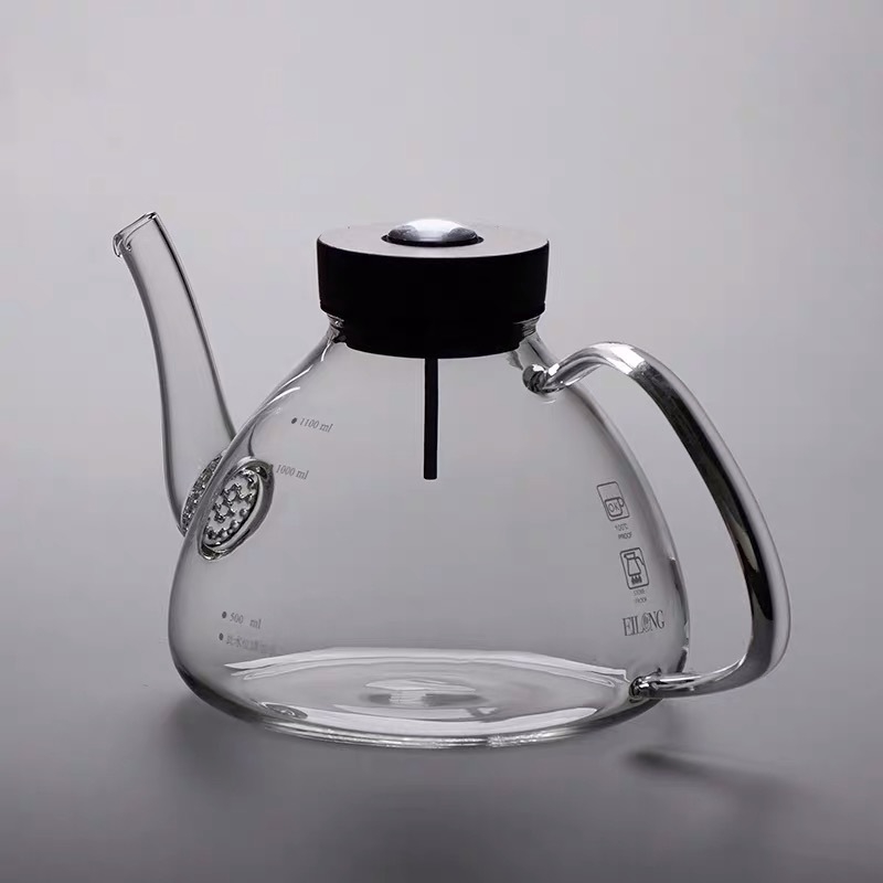 Yilong ceainic din sticlă rezistentă la temperatură, cu filtru