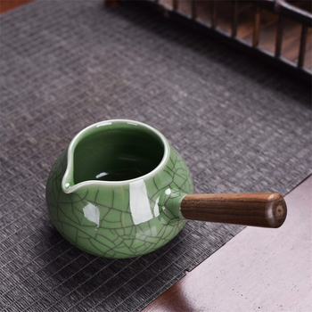 Set ceramic de ceai cu ceainic cu mâner lateral, set Kung Fu de ceai, cadou de Anul Nou pentru rude și parteneri de afaceri