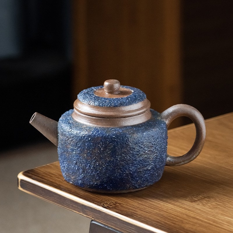 Ceainic ceramic cu filtru, lucrat manual – set de ceai în stil vintage Gongfu, capacitate mare pentru preparare acasă