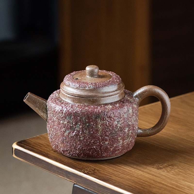Ceainic ceramic cu filtru, lucrat manual – set de ceai în stil vintage Gongfu, capacitate mare pentru preparare acasă