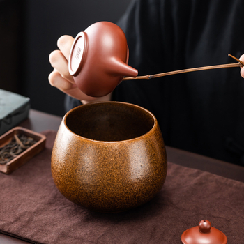 Vas rustic Jian Shui pentru reziduurile de ceai, ceramică pentru ceremonia ceaiului