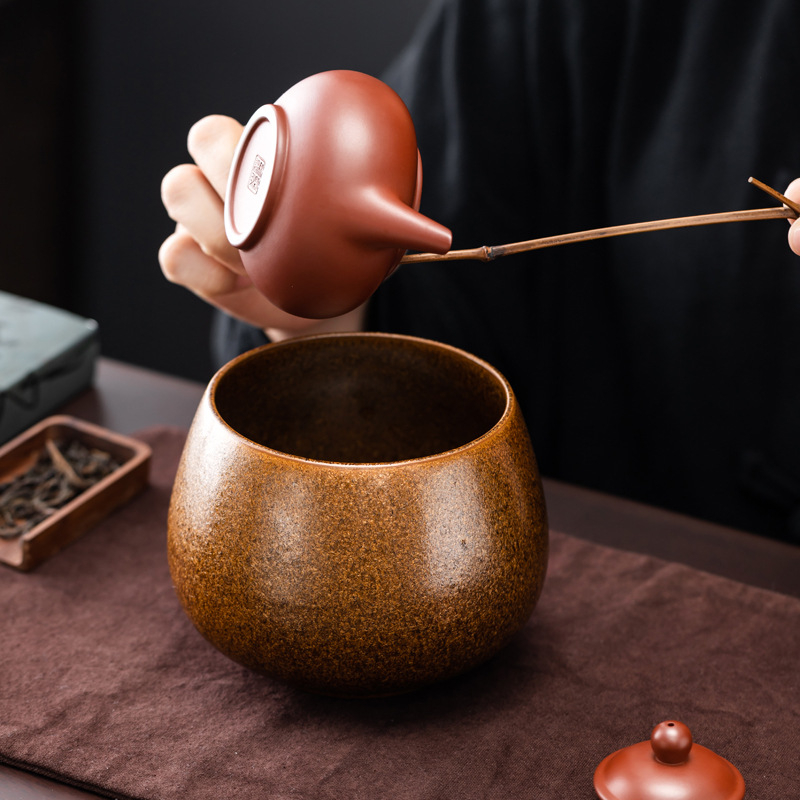 Vas rustic Jian Shui pentru reziduurile de ceai, ceramică pentru ceremonia ceaiului