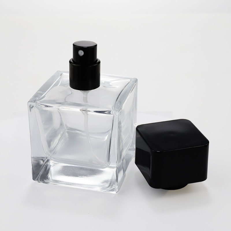 Kvadratna staklena bočica parfema 30 ml s raspršivačem, prozirna bočica 50 ml