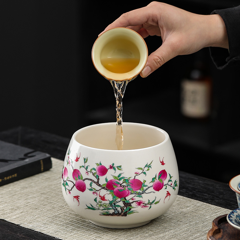 Vas ceramic premium pentru resturi de ceai și bazin de spălat cești pentru ceremonia Gong Fu