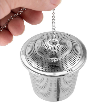 Ze Rong Bilă de infuzie ceai din oțel inoxidabil 304 cu capac și lanț — formă de butoi, filtru de ceai, disponibile în dimensiuni mari și mici