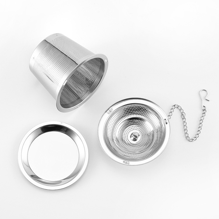 Ze Rong Bilă de infuzie ceai din oțel inoxidabil 304 cu capac și lanț — formă de butoi, filtru de ceai, disponibile în dimensiuni mari și mici