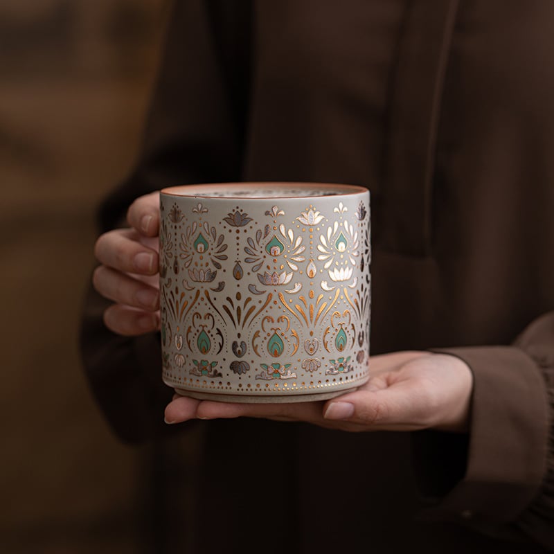 Vas ceramic Gongfu pentru ceai, de înaltă calitate, de masă, cu pâlnie pentru apa reziduală