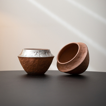 Stil Wabi-Sabi japonez, vas ceramic pentru apă pentru ceremonia ceaiului, recipient pentru resturi de ceai și depozitare a apei