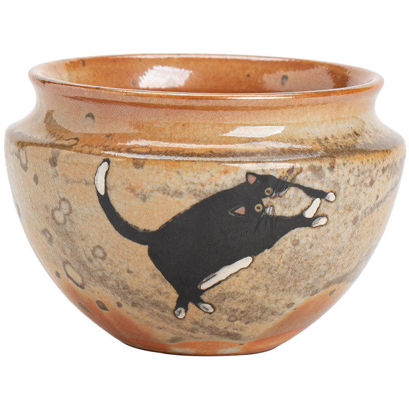Set ceramic pentru ceremonia ceaiului: ceașcă mică pentru spălarea ceaiului și vas pentru resturi de ceai