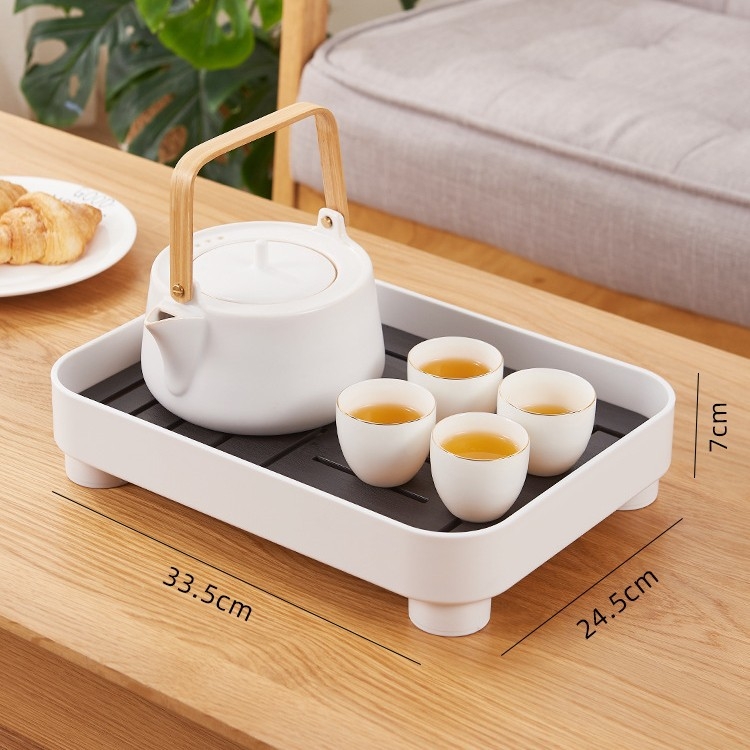 Tavă de ceai în stil japonez pentru uz casnic, design modern minimalist, pătrată
