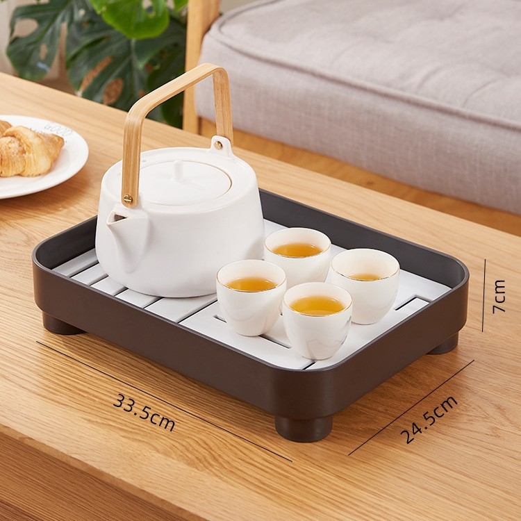 Tavă de ceai în stil japonez pentru uz casnic, design modern minimalist, pătrată