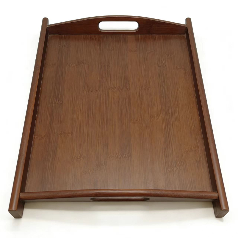 Tavă minimalistă în stil japonez pentru ceai, din bambus și lemn, dreptunghiulară, pentru uz casnic și comercial, tavă mare pentru ceai, veselă pentru camping.