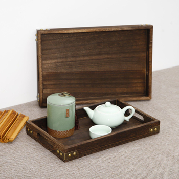 Tavă de ceai din lemn în stil japonez, design minimalist pentru uz casnic – set cu suporturi pentru cești