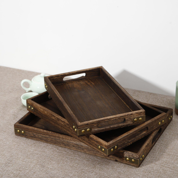 Tavă de ceai din lemn în stil japonez, design minimalist pentru uz casnic – set cu suporturi pentru cești