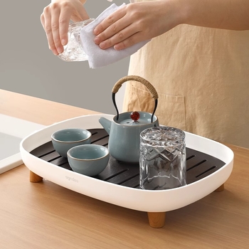 Tăviță de ceai în stil Japonez pentru uz casnic, set Kungfu ceai modern, compact, cu depozitare a apei și tavă de drenaj.