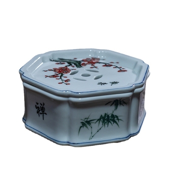 Set Gongfu de ceai, porțelan alb, tavă de ceai, barcă hexagonală din porțelan pentru depozitare, suport pentru ceainic, stil național, lucrat manual