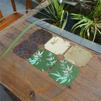 Suport de ceai din brocart, țesătură în stil chinezesc, covoraș termic pentru ceremonia ceaiului, covoraș Zen pentru ceai, tavă și farfurie retro pentru Kung Fu Tea
