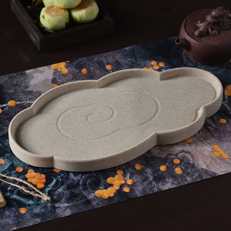 Tăviță de ceai ceramică, absorbentă, uscare rapidă, mică, dreptunghiulară