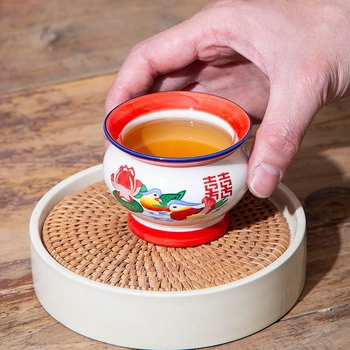 Ceașcă de ceai cu capacitate mică, ceramică pictată manual, design vintage nostalgic pentru prepararea ceaiului acasă, amuzantă și unică